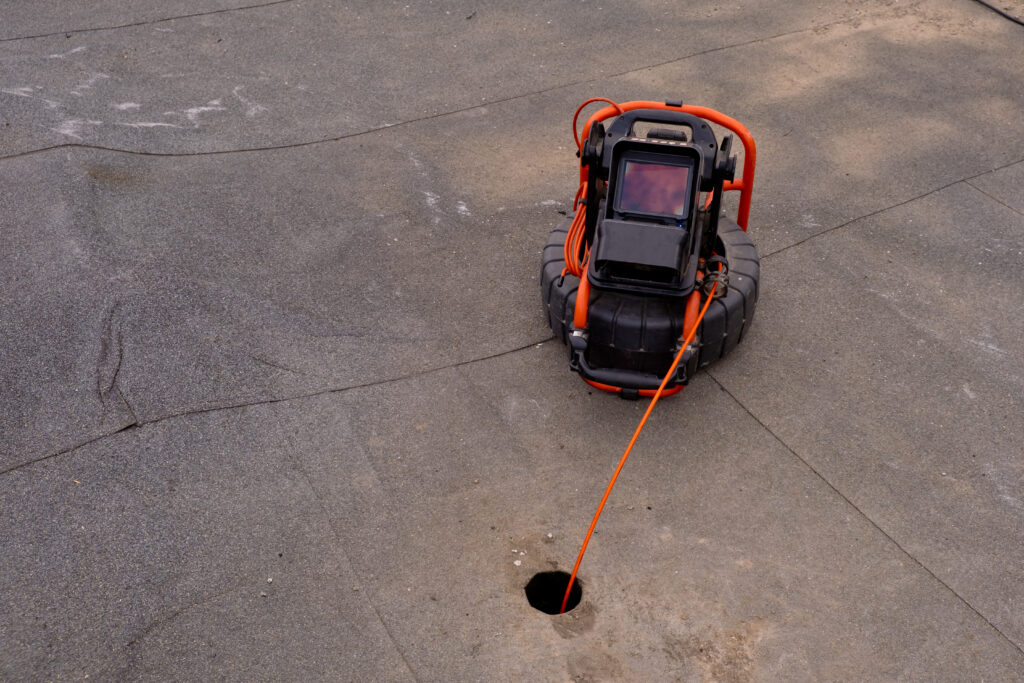 A machine used to inspect a pipe with a camera