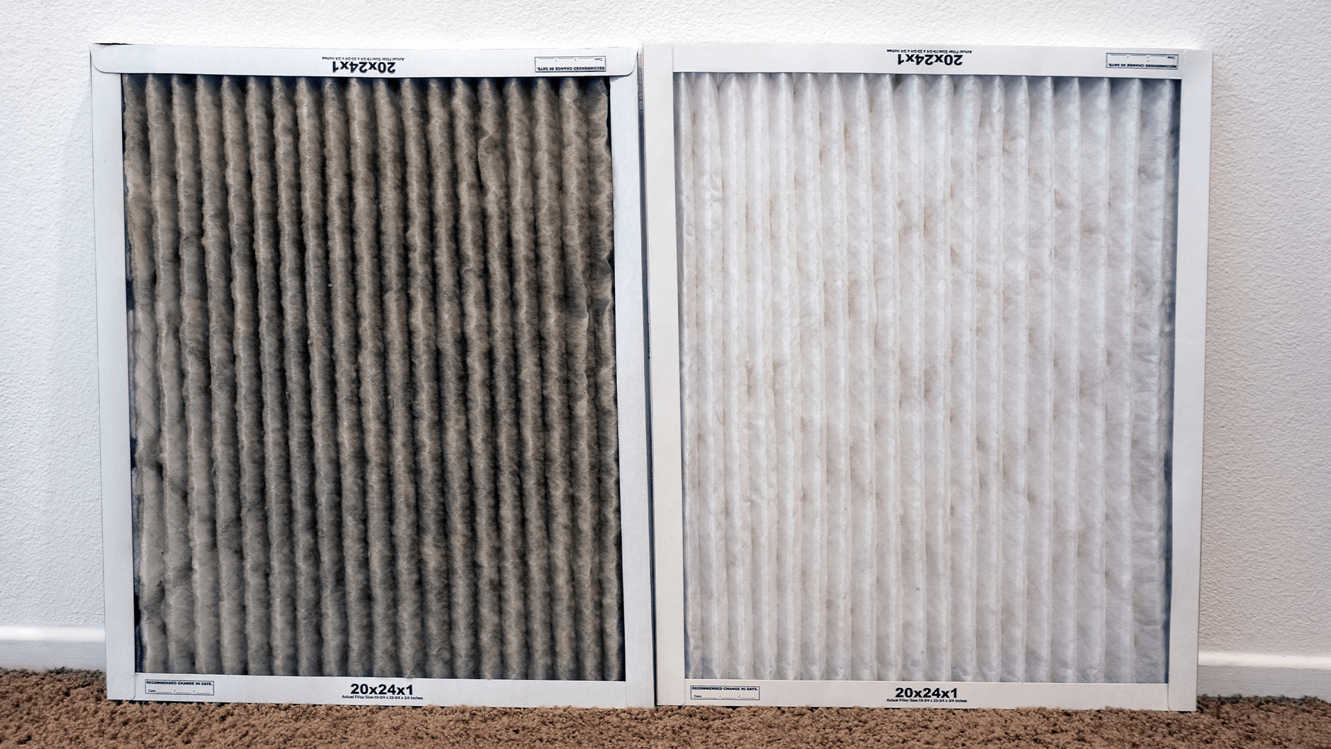 Dirty HVAC filter that needs to be replaced