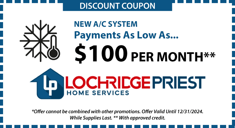 New AC System, Payments as low as 100 per month - Lochridge Priest - Waco